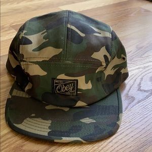 Obey 5 Panel Camo Hat